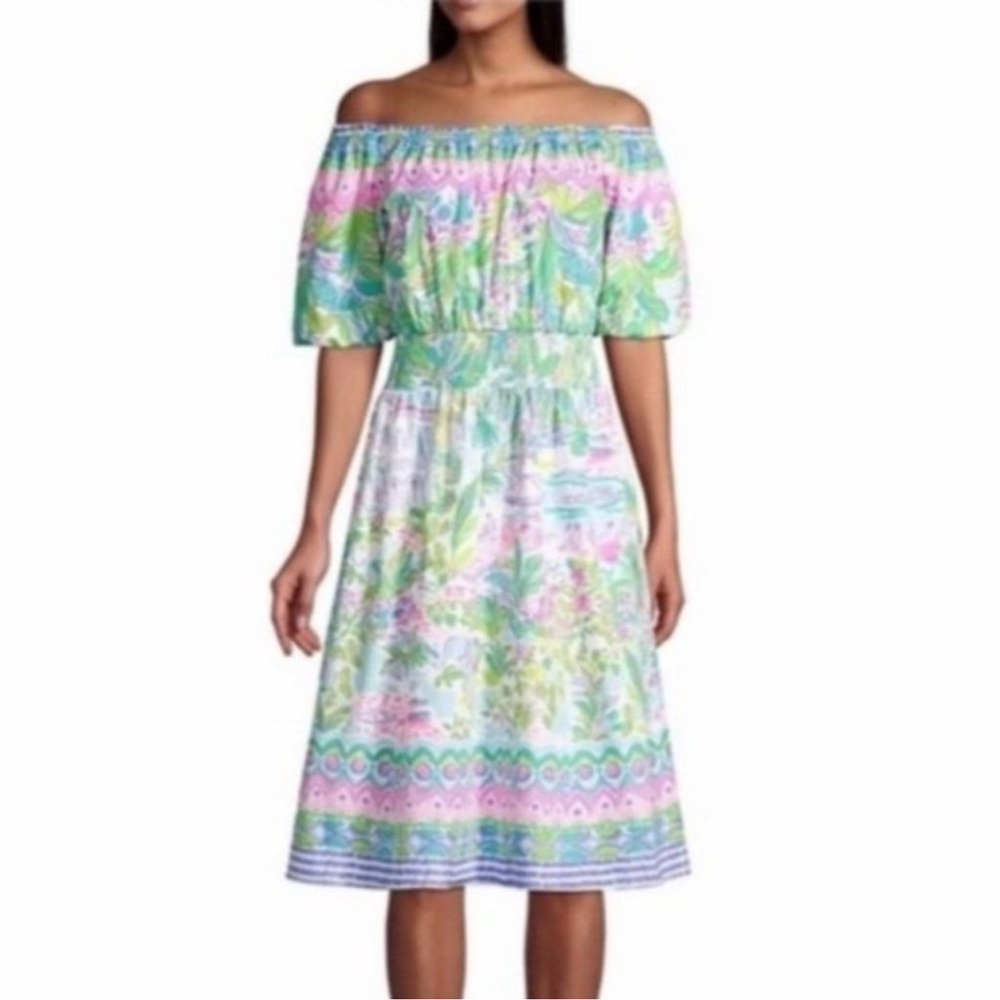 Lilly Pulitzer Camille off Shoulder Midi Dress